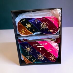 Kurt Geiger Cosmetic Pouch & Eye Mask Gift Set NWT